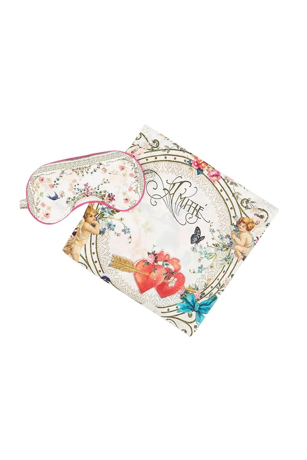 PILLOW CASE AND EYE MASK JARDIN POSTCARDS