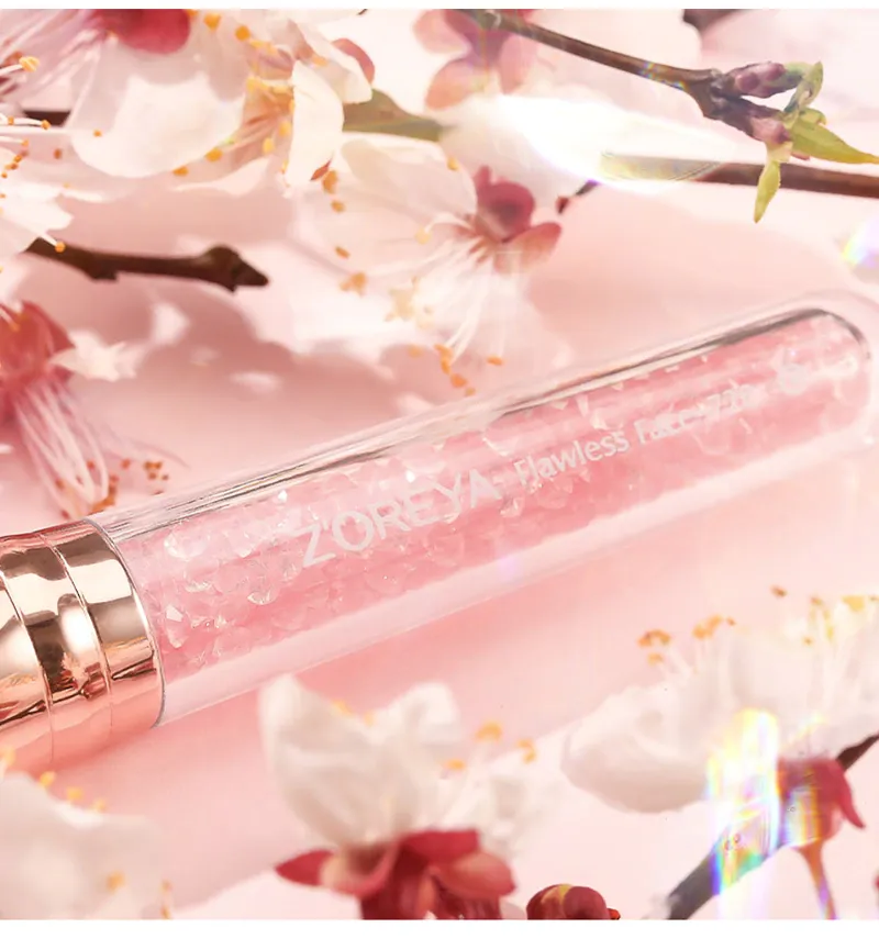 Pink Crystal Soft Synthetic Hair Makeup Brushes Set - 10PCS
