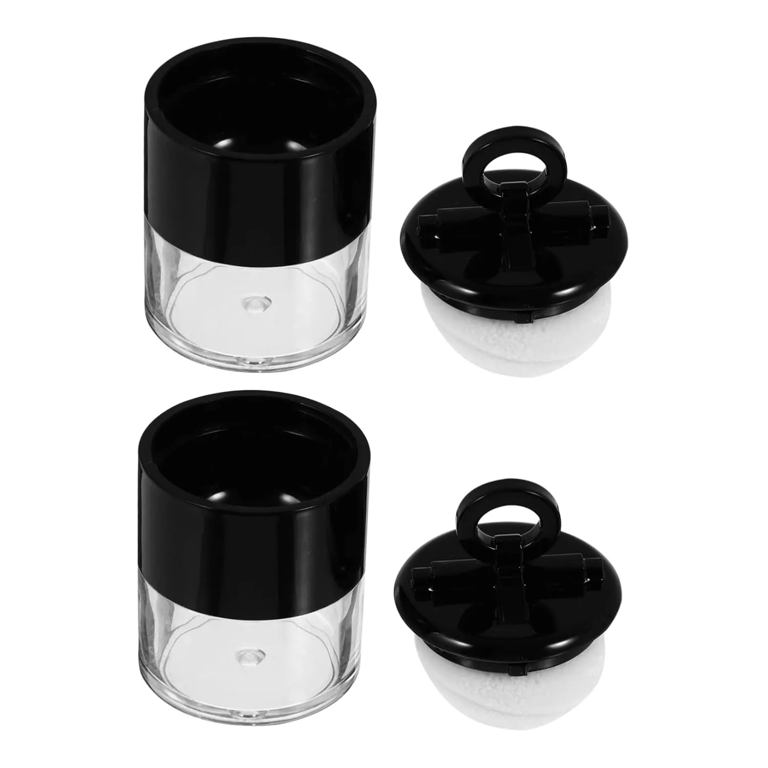 Portable Powder Subpackaging Box 2pcs Mini Empty Compact Loose Powder Case for Travel and Daily Use