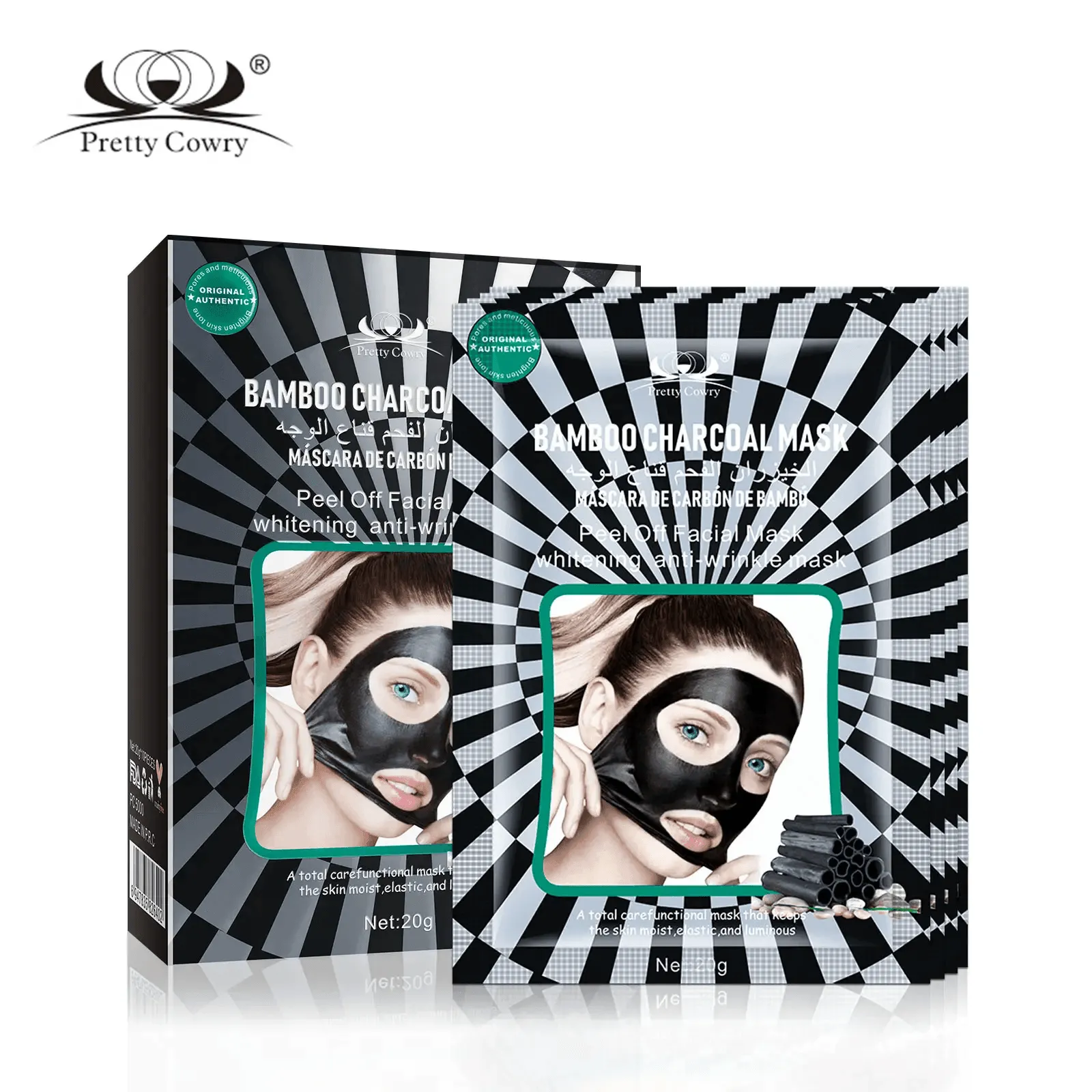 Pretty Cowry Bamboo Charcoal Mask 1 Sheet - 20g