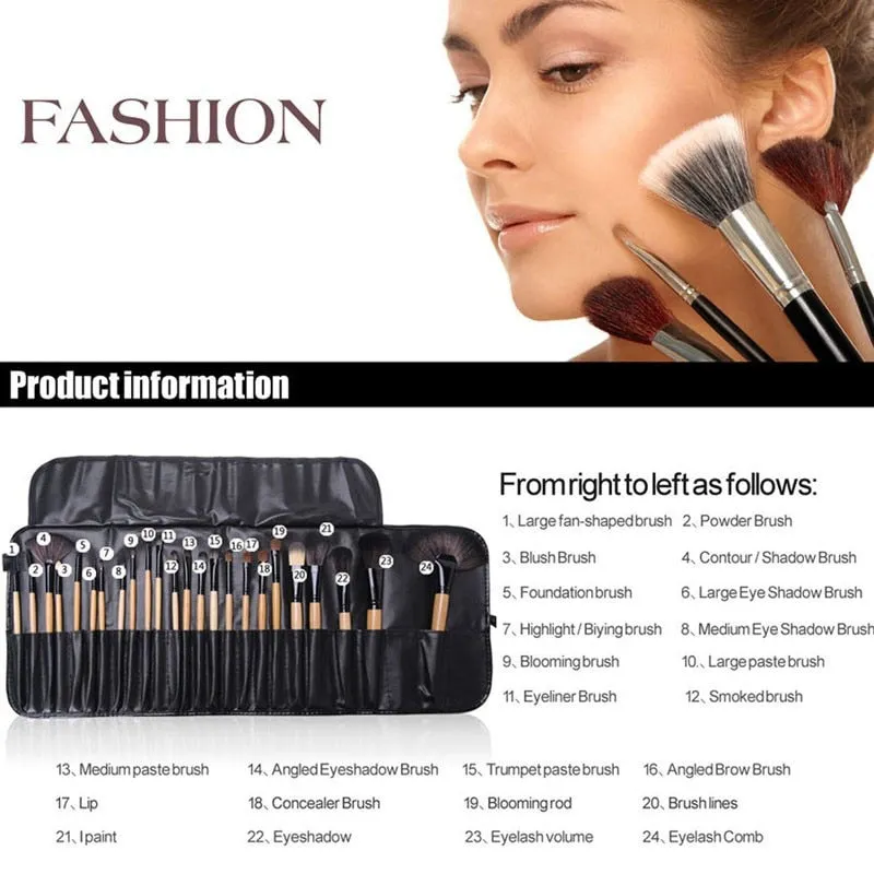 Professional Cosmetics Gift Bag Of  24 pcs Makeup Brush Sets