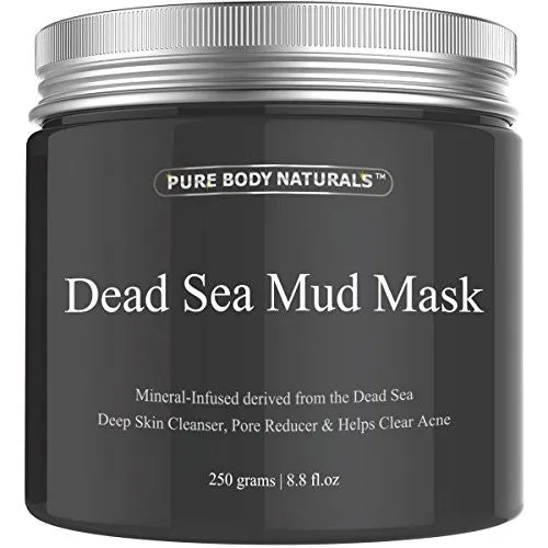 Pure Body Naturals Beauty Dead Sea Mud Mask for Facial Treatment, 250g / 8.8 fl.oz