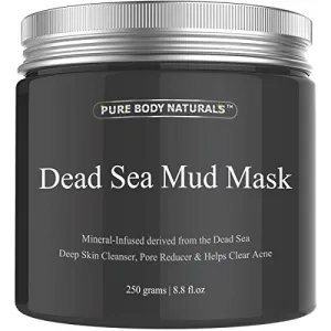 Pure Body Naturals Beauty Dead Sea Mud Mask for Facial Treatment, 250g / 8.8 fl.oz
