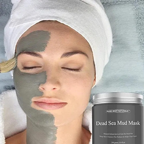 Pure Body Naturals Beauty Dead Sea Mud Mask for Facial Treatment, 250g / 8.8 fl.oz