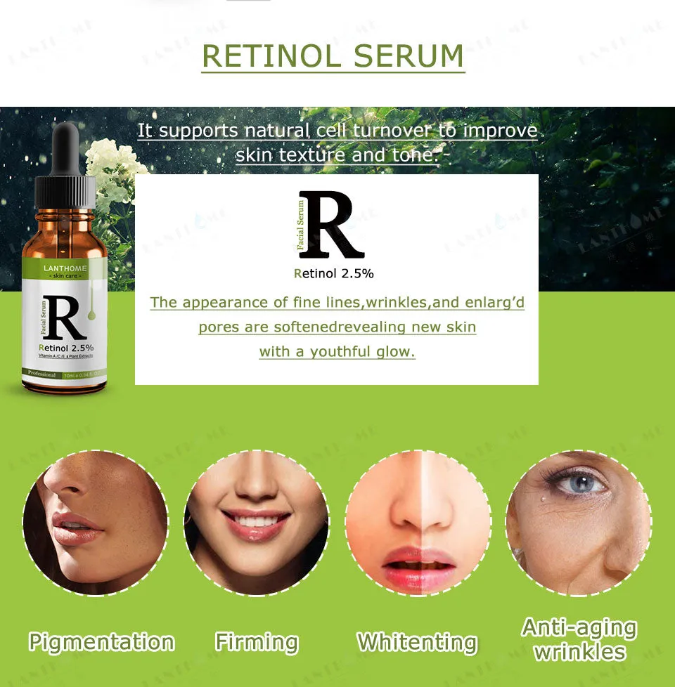 Retinol 2.5% Vitamin C / A Facial  Anti Wrinkle Serum Remove Dark Spots Collagen Serum
