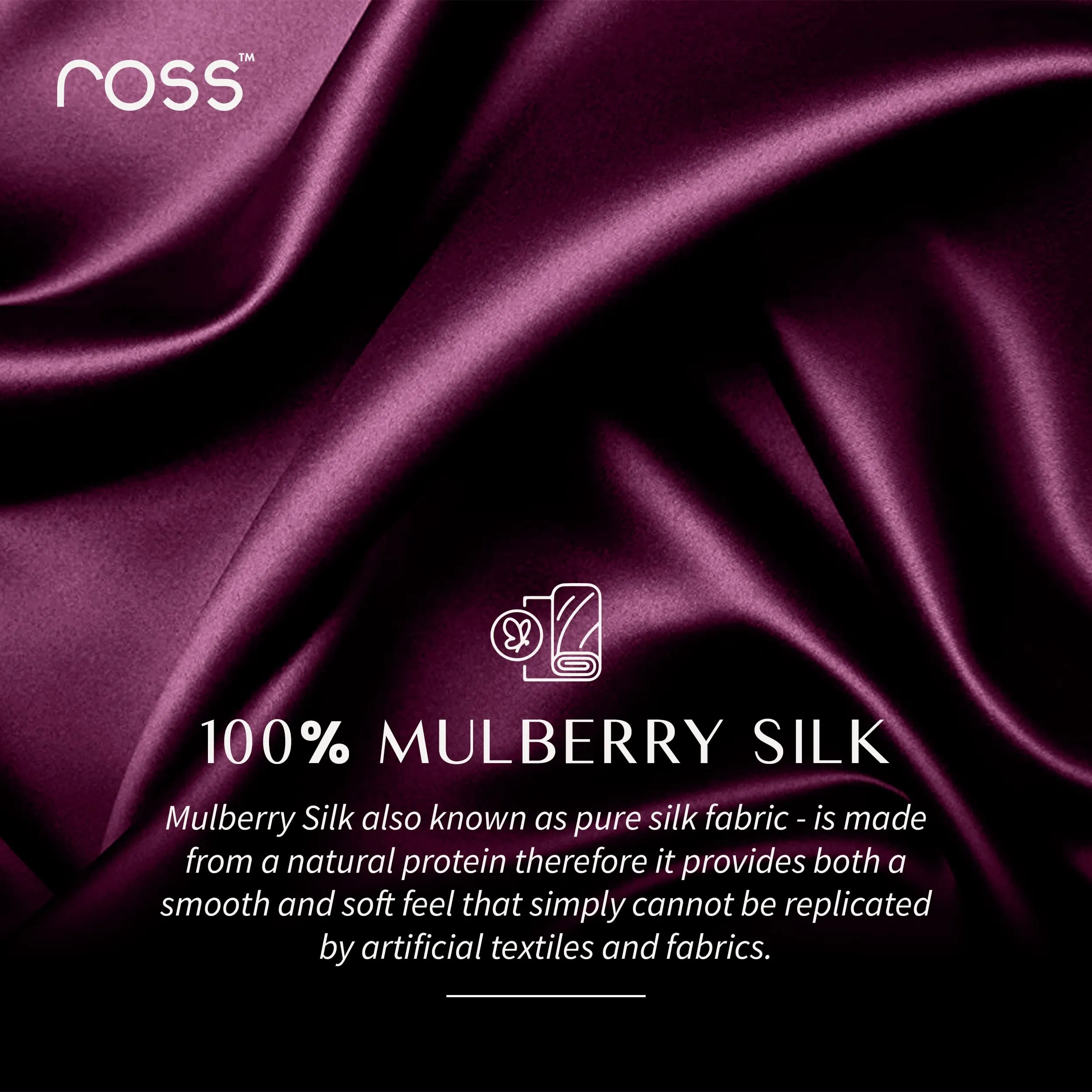 Ross 100% Mulberry Silk Sleep Mask Eye Mask, Super Smooth for Blind Fold (Maroon)