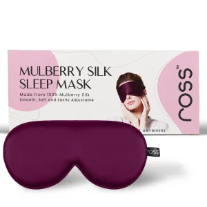 Ross 100% Mulberry Silk Sleep Mask Eye Mask, Super Smooth for Blind Fold (Maroon)
