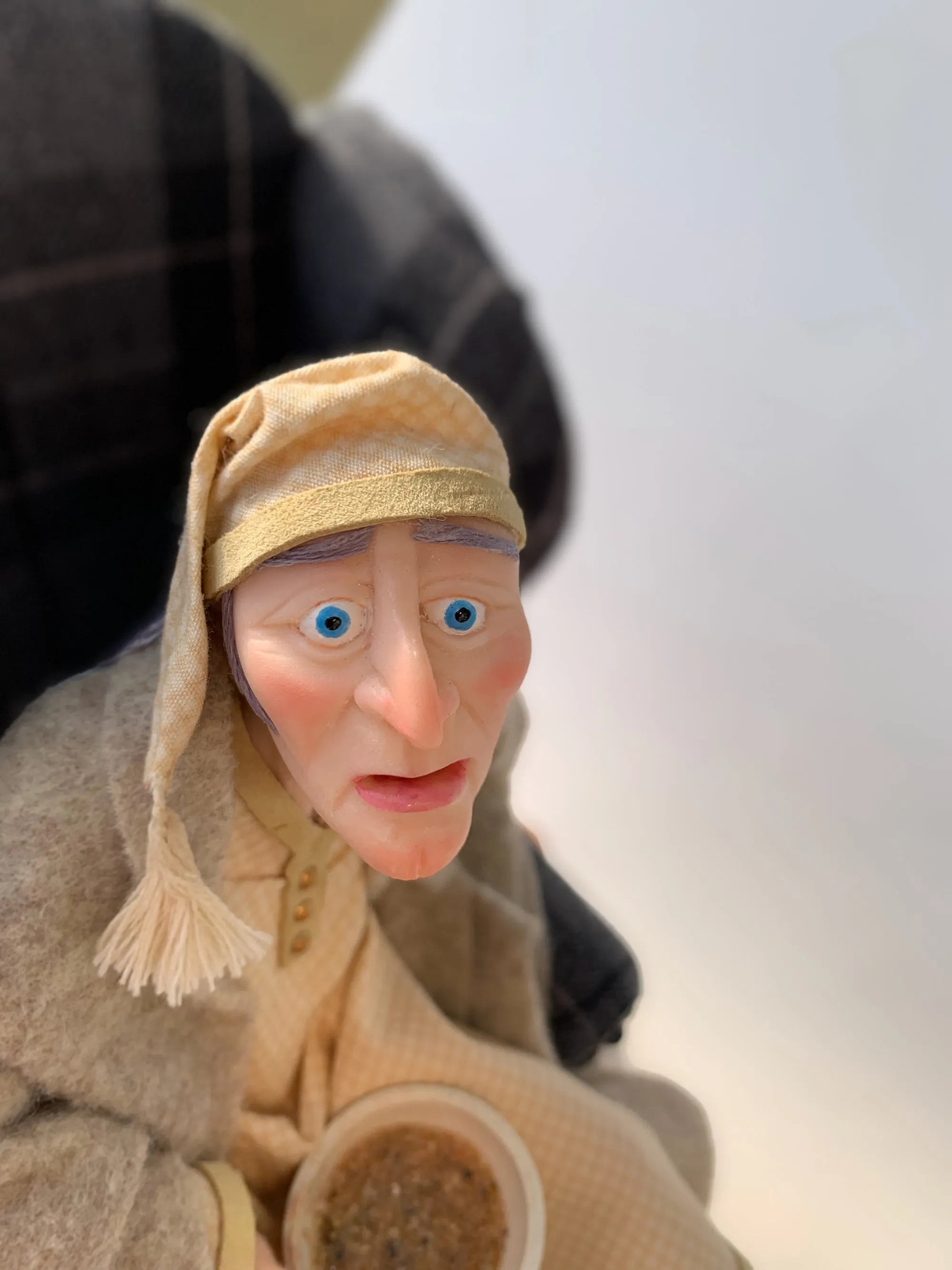 Scrooge and Marley - Marionette - Christmas Ornament - Scrooge is terrified meeting Marley's ghost - Charles Dickens A Christmas Carol by Ken Fedoruk