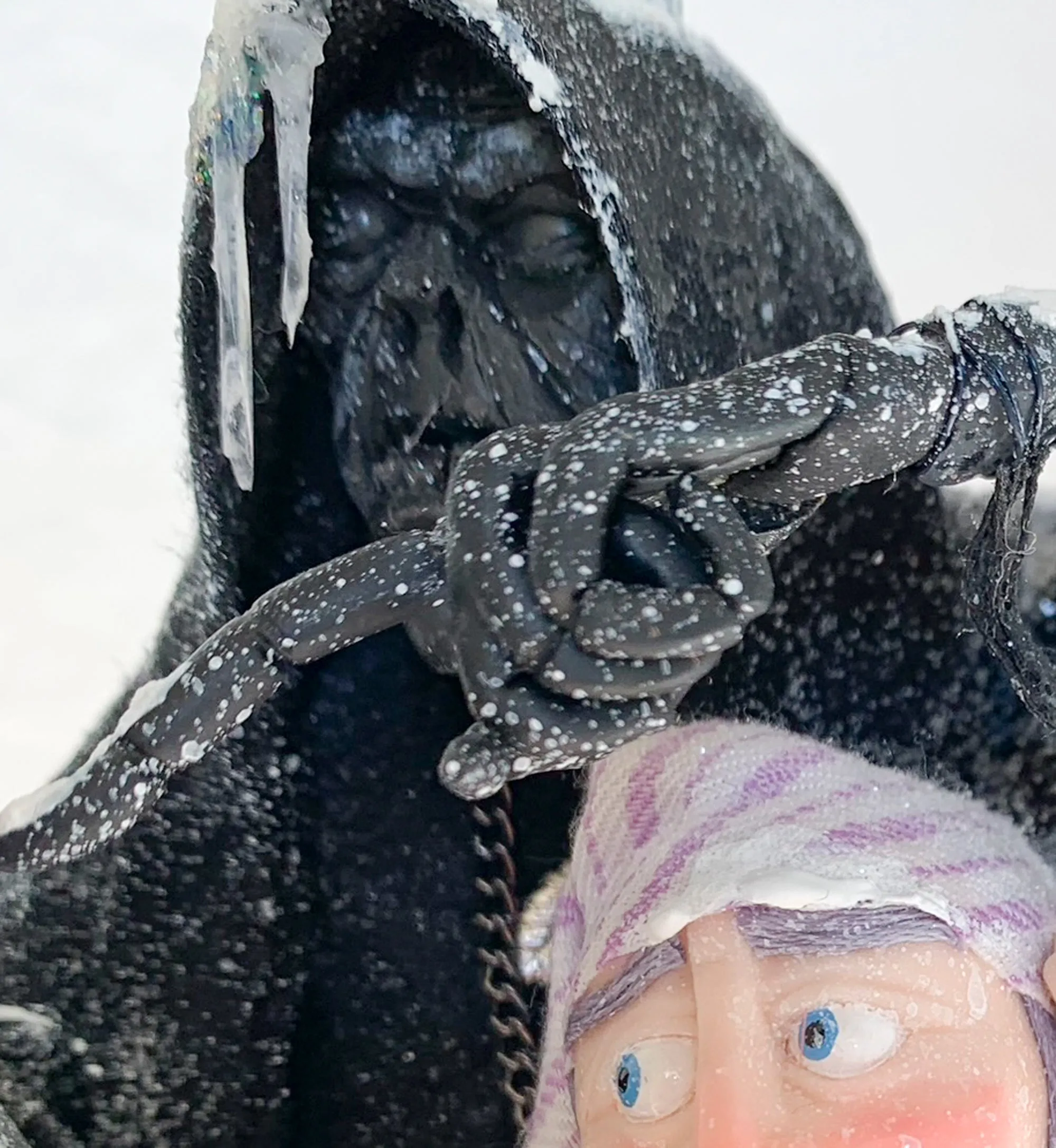 Scrooge and the Ghost of Christmas Future - Charles Dickens Collectable - Tombstone and Lantern - HandmadeSculpture