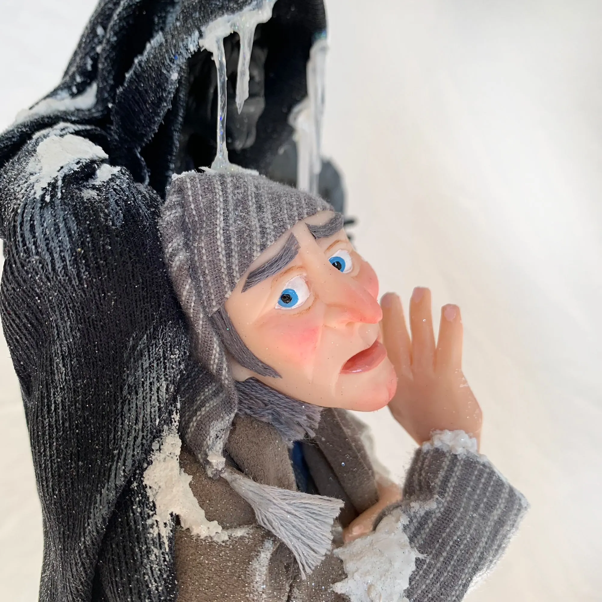 Scrooge and the Ghost of Christmas Future - Charles Dickens Collectable - Tombstone and Lantern - HandmadeSculpture