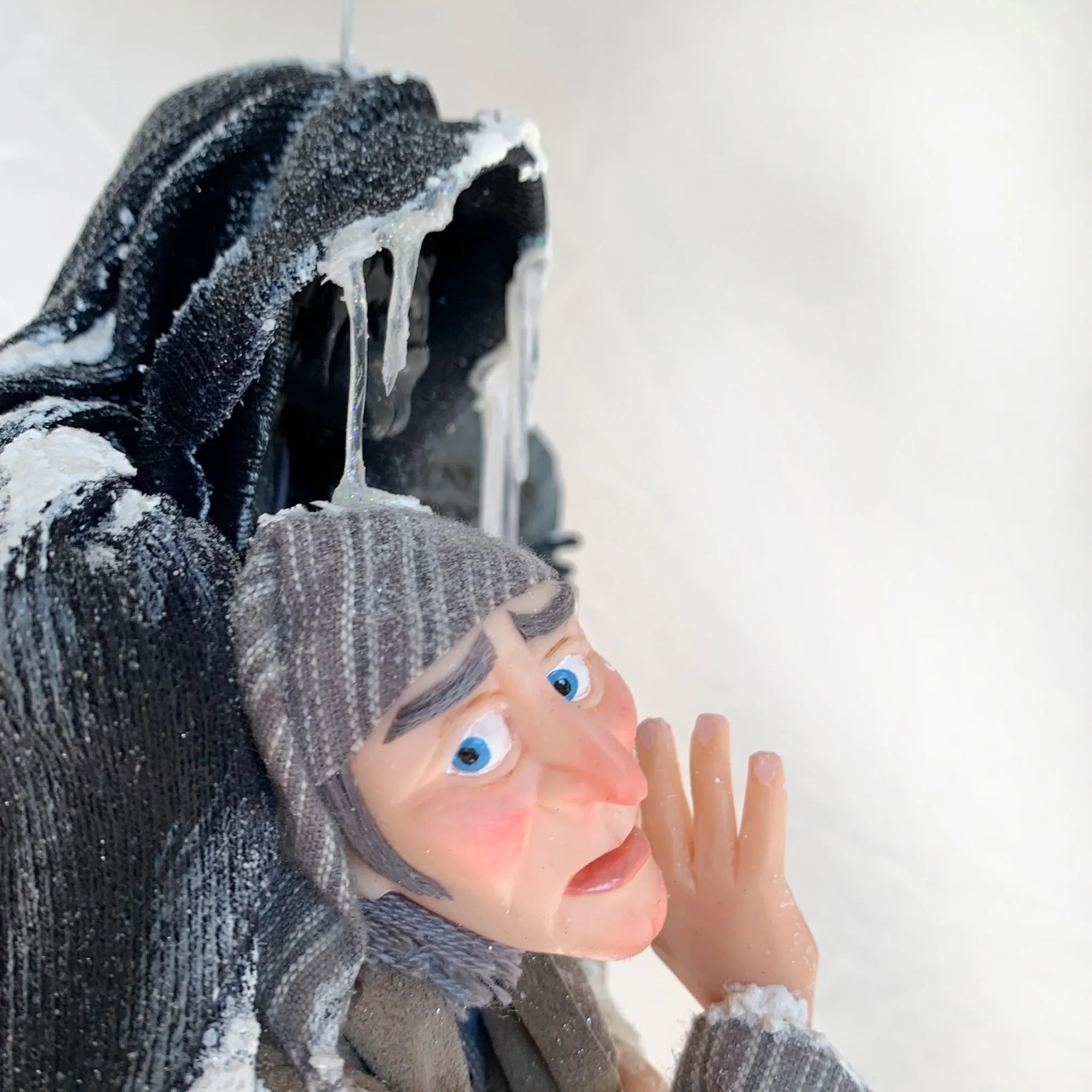 Scrooge and the Ghost of Christmas Future - Charles Dickens Collectable - Tombstone and Lantern - HandmadeSculpture