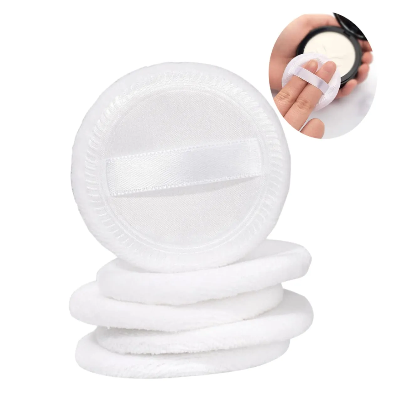 Sets Makeup Powder Puff Cotton Round Sponge Loose Powder for Face Gentle Easy Application for Home Travel Pcs