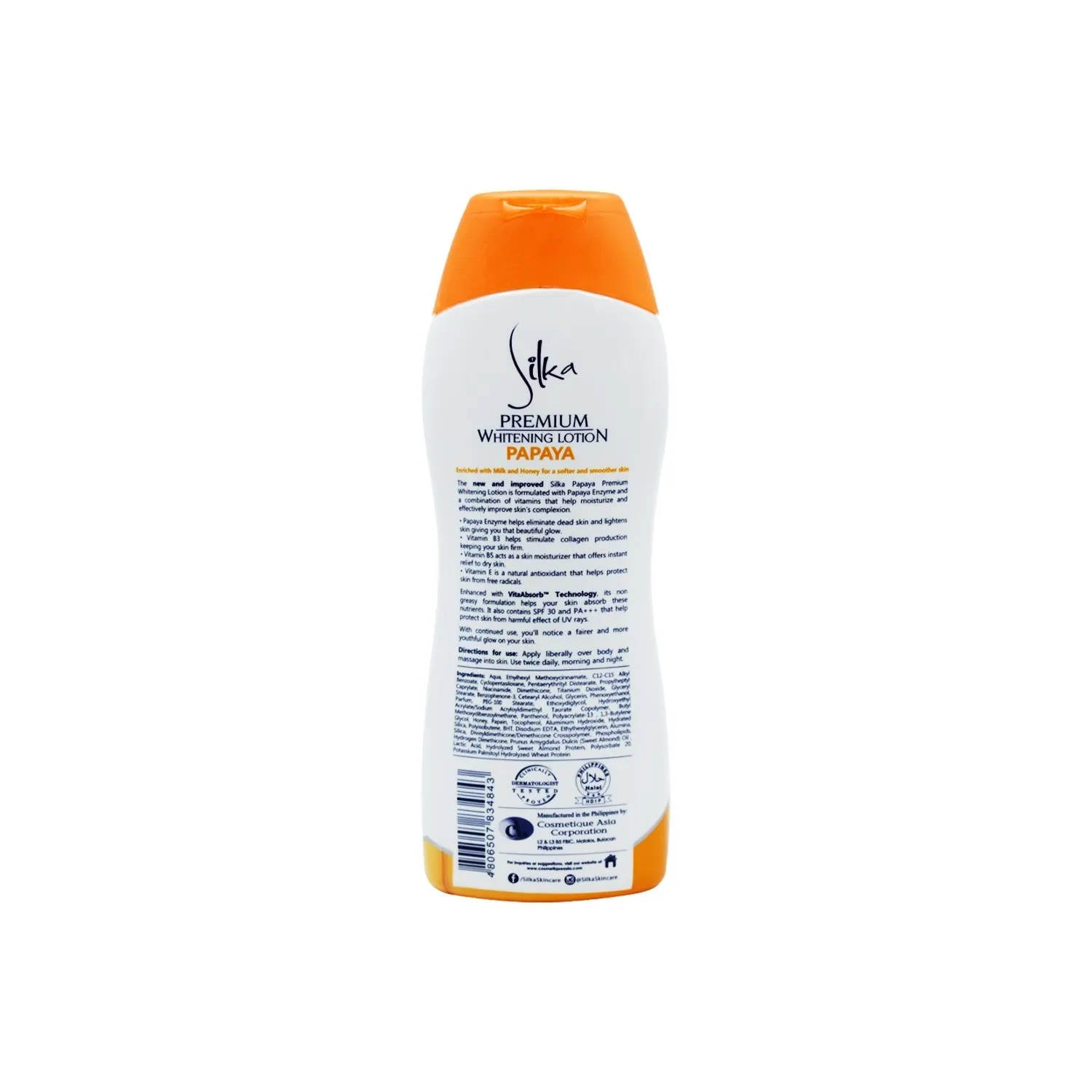 Silka Papaya White Lotion Milk & Honey Premium 200ml