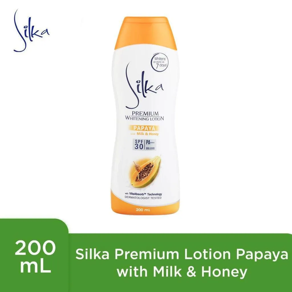 Silka Whitening Lotion Papaya With Milk & honey SPF30 - 200ml