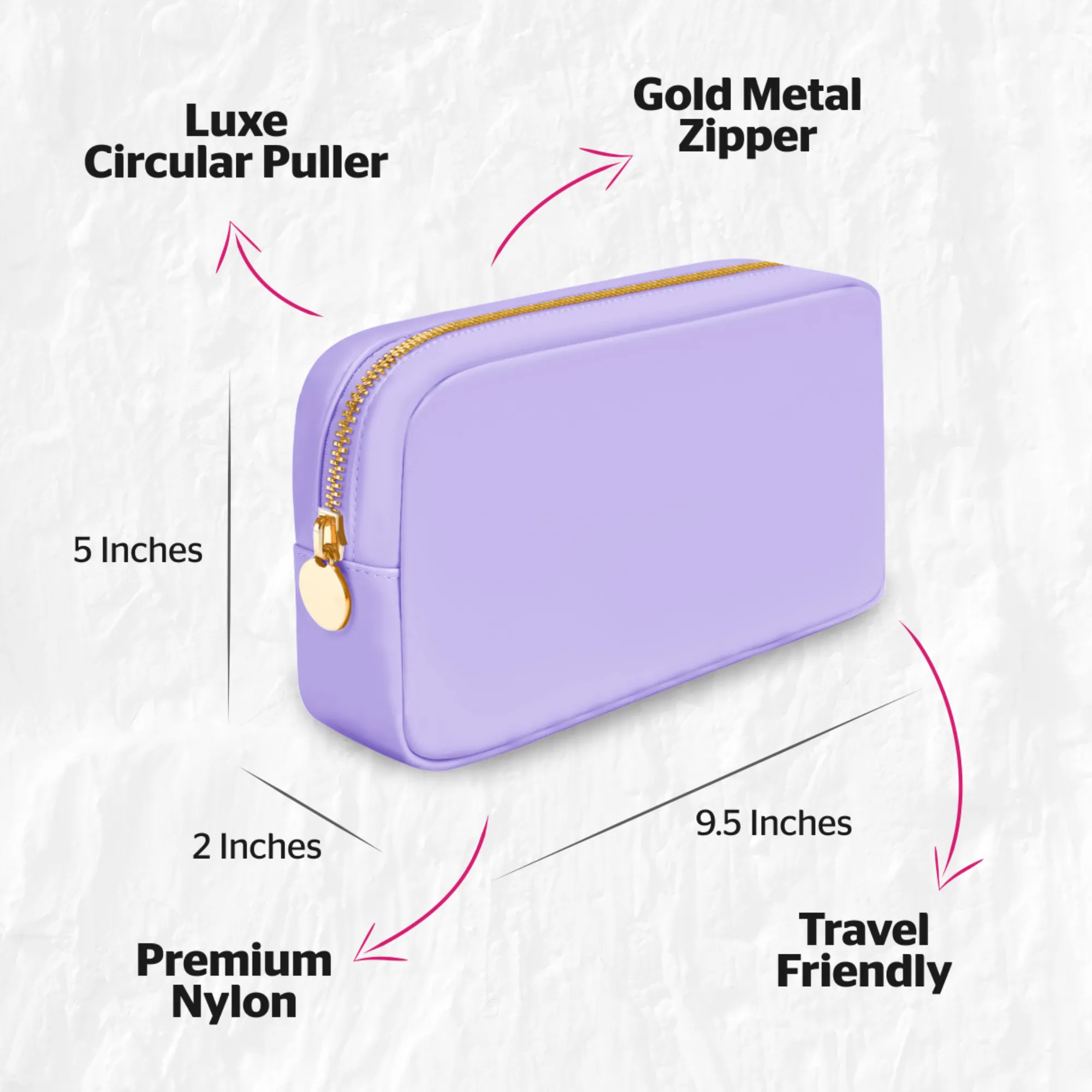 Small Makeup Bag For Purse - Purple Cosmetics Bag For Women - Travel Toiletry Bag
