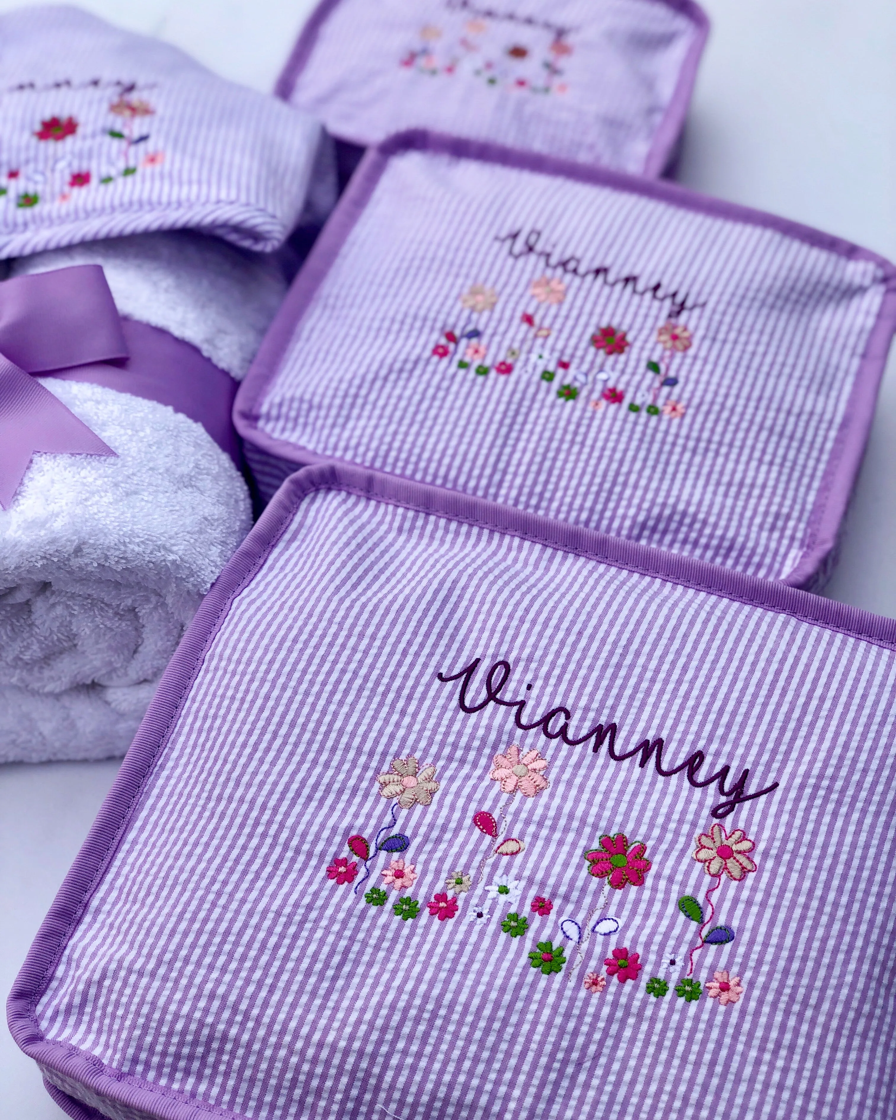 Stacking Set | Lilac Seersucker