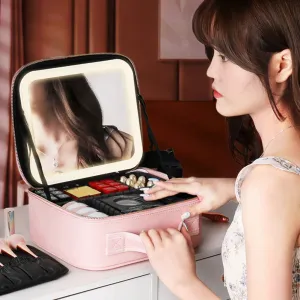 Travel Makeup Bag Smart LED Cosmetic Case