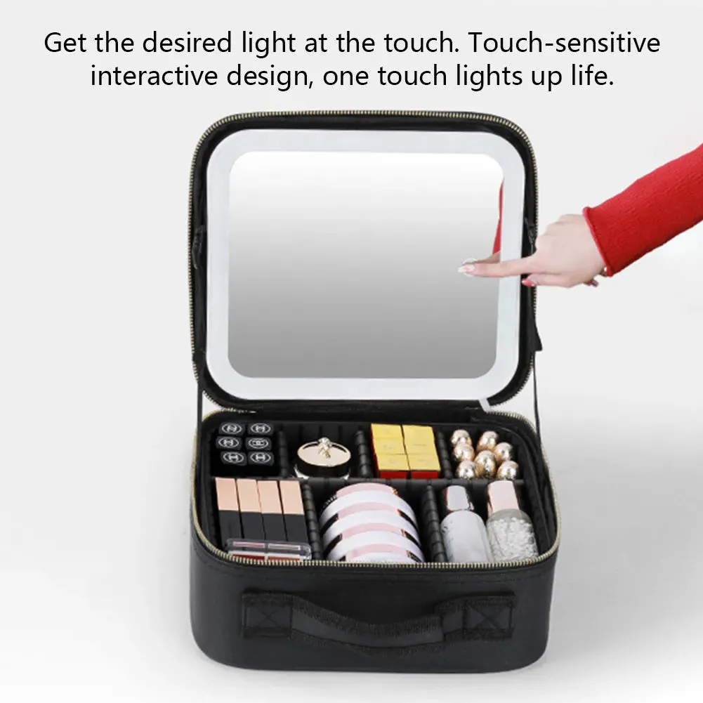 Travel Makeup Bag Smart LED Cosmetic Case
