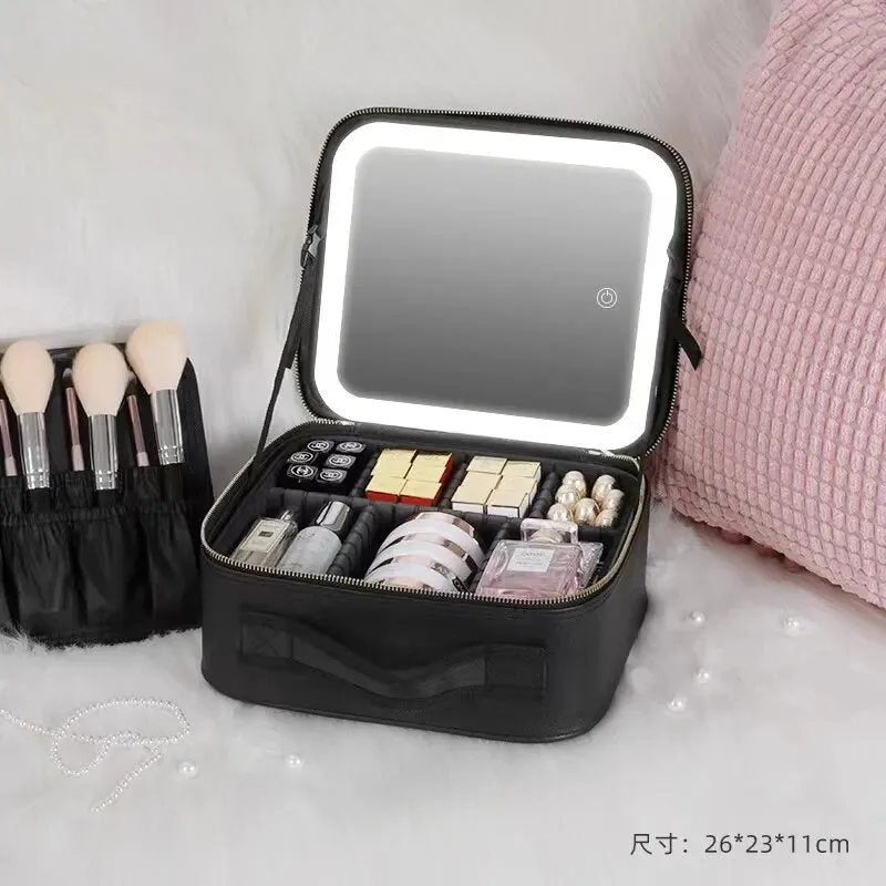 Travel Makeup Bag Smart LED Cosmetic Case