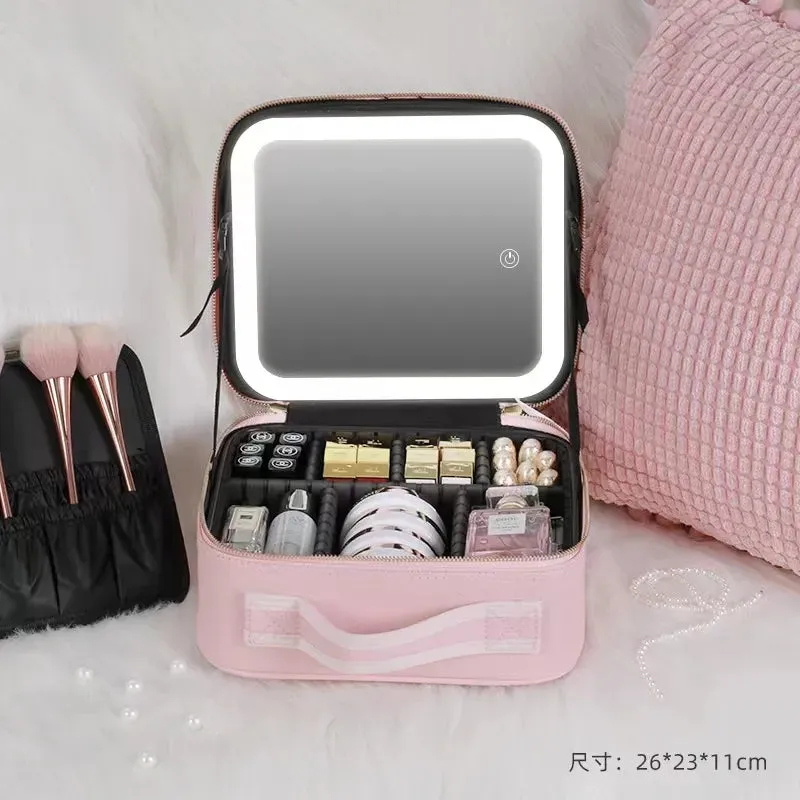 Travel Makeup Bag Smart LED Cosmetic Case