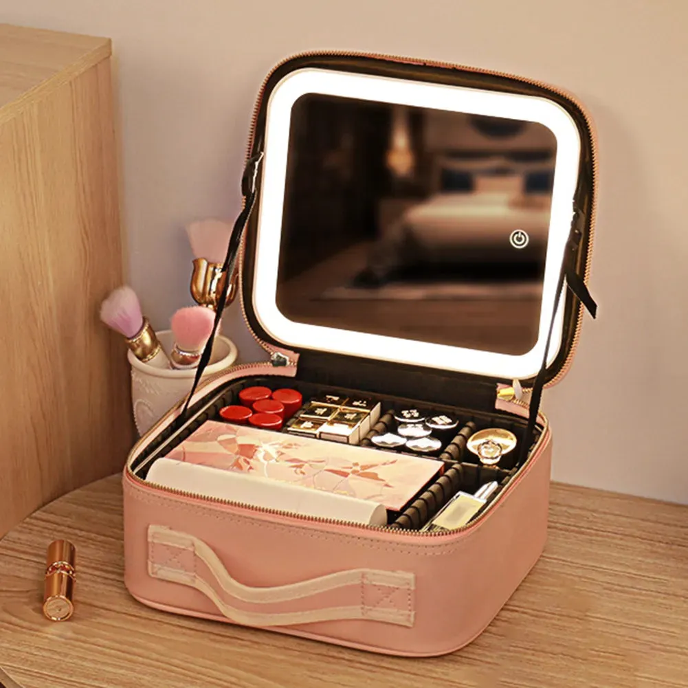 Travel Makeup Bag Smart LED Cosmetic Case