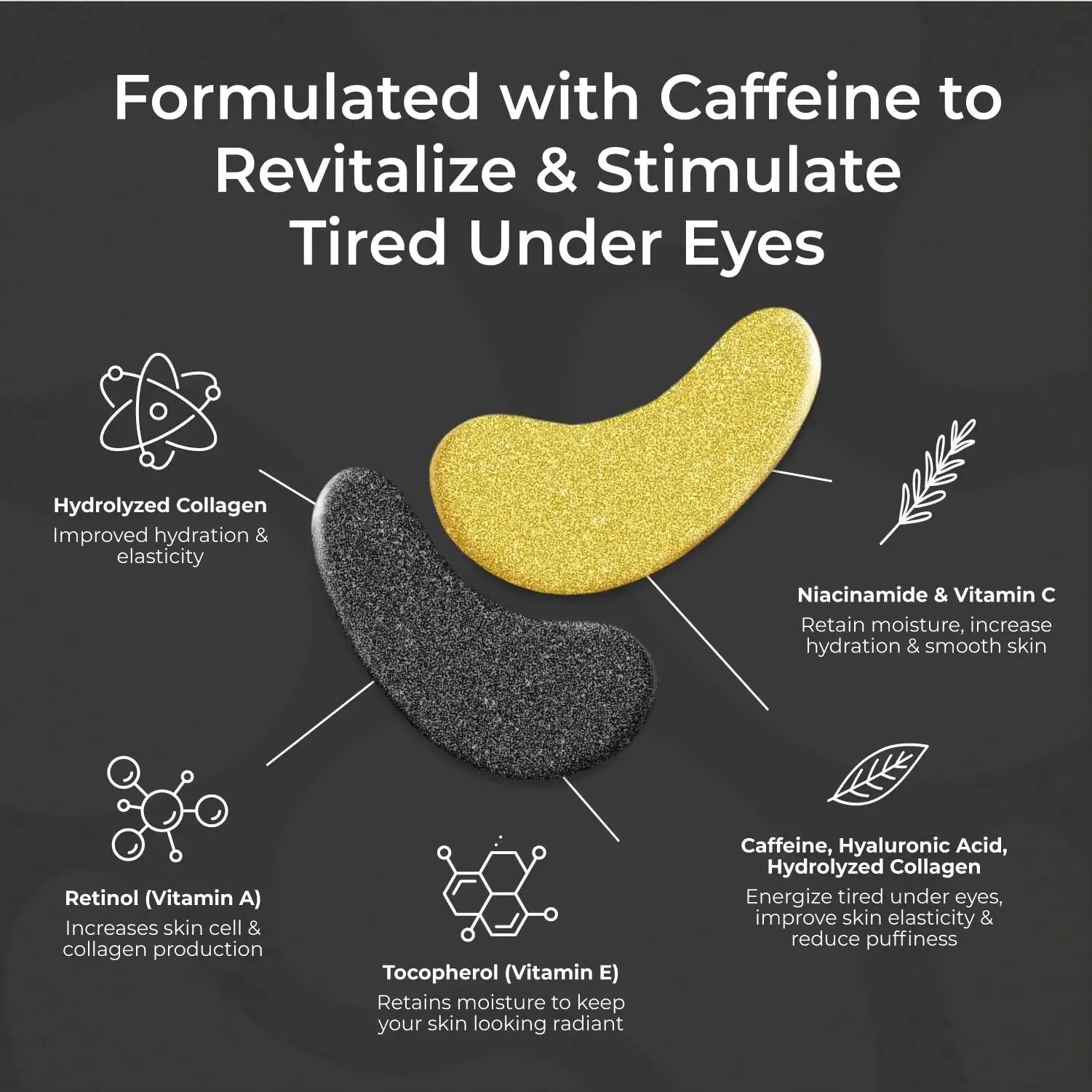 Under Eye Patches for Puffy Eyes and Dark Circles (60 Pairs) | Infused Gel Eye Mask Patches for Dark Circle Under Eye Support of Eye Bags & Puffiness | Ideal for Bridesmaids Gifts & Bachelorette Party