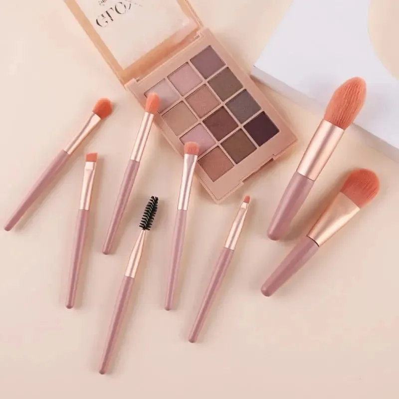 Unicorn Mini Travel Makeup 8 Pc Brush Set