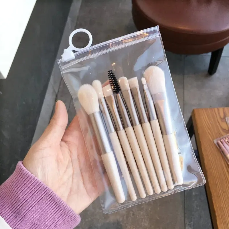 Unicorn Mini Travel Makeup 8 Pc Brush Set