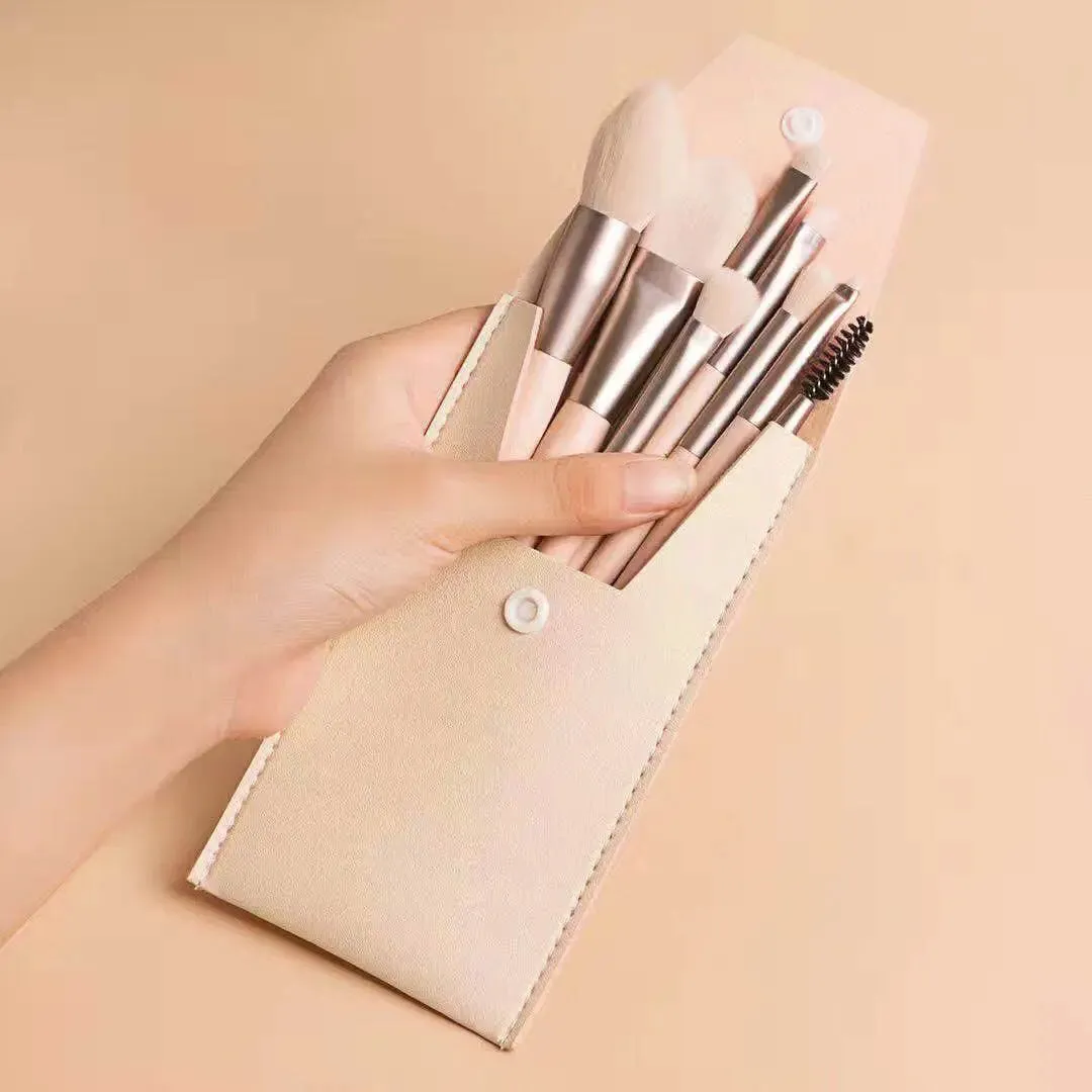 Unicorn Mini Travel Makeup 8 Pc Brush Set