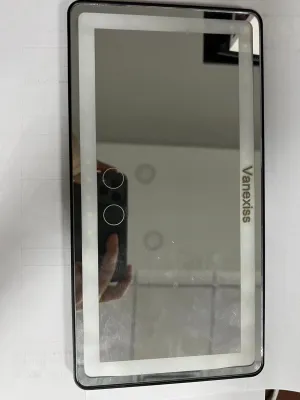 Vanexiss Visor Vanity Mirror, Rechargeable Makeup Mirror with 3 Light Modes & 60 LEDs - Dimmable Clip-on Rear View Sun-Shading Cosmetic Mirror with Touch on Screen
