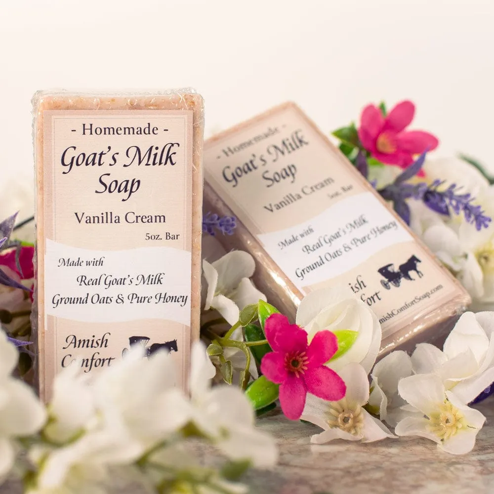 Vanilla Cream Natural Amish Goat Milk Soap | With Oats & Honey
