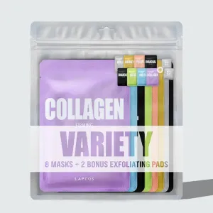 Variety Mask Pack 8 Masks   2 Exfoliating Pads
