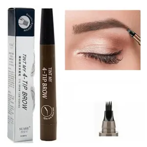 Waterproof Eyebrow Pen, 4-Point Tip, Long-Lasting, Smudge-Proof, Easy to Use, 5 Shades, Portable, Perfect for Natural-Looking Brows