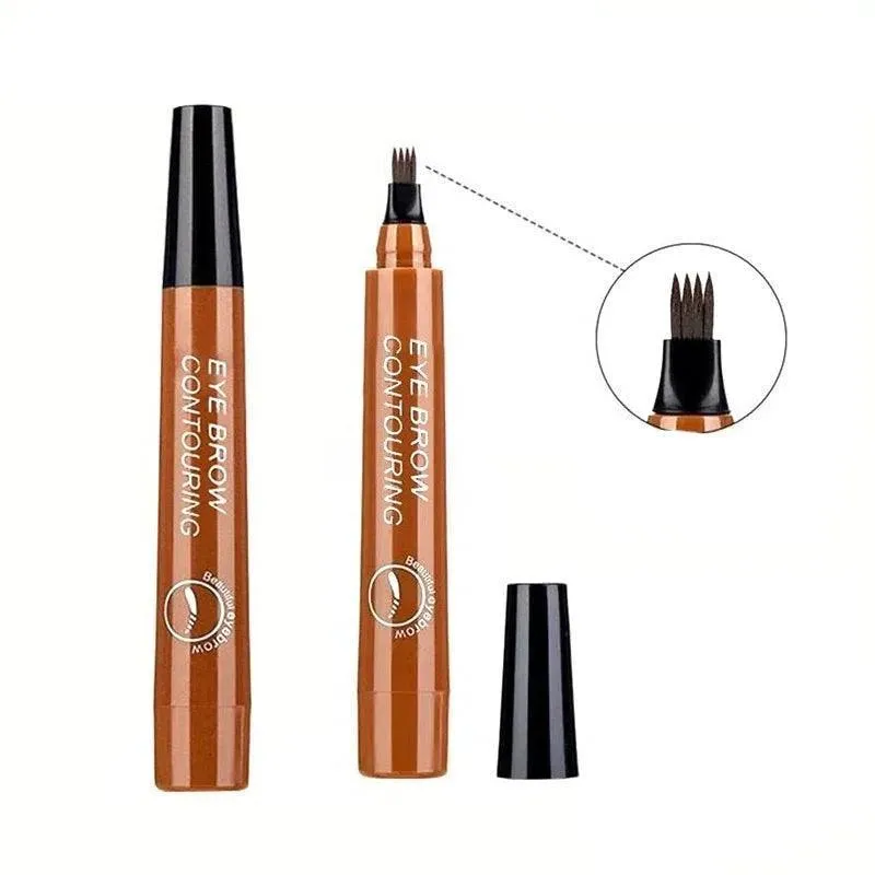 Waterproof Eyebrow Pen, 4-Point Tip, Long-Lasting, Smudge-Proof, Easy to Use, 5 Shades, Portable, Perfect for Natural-Looking Brows
