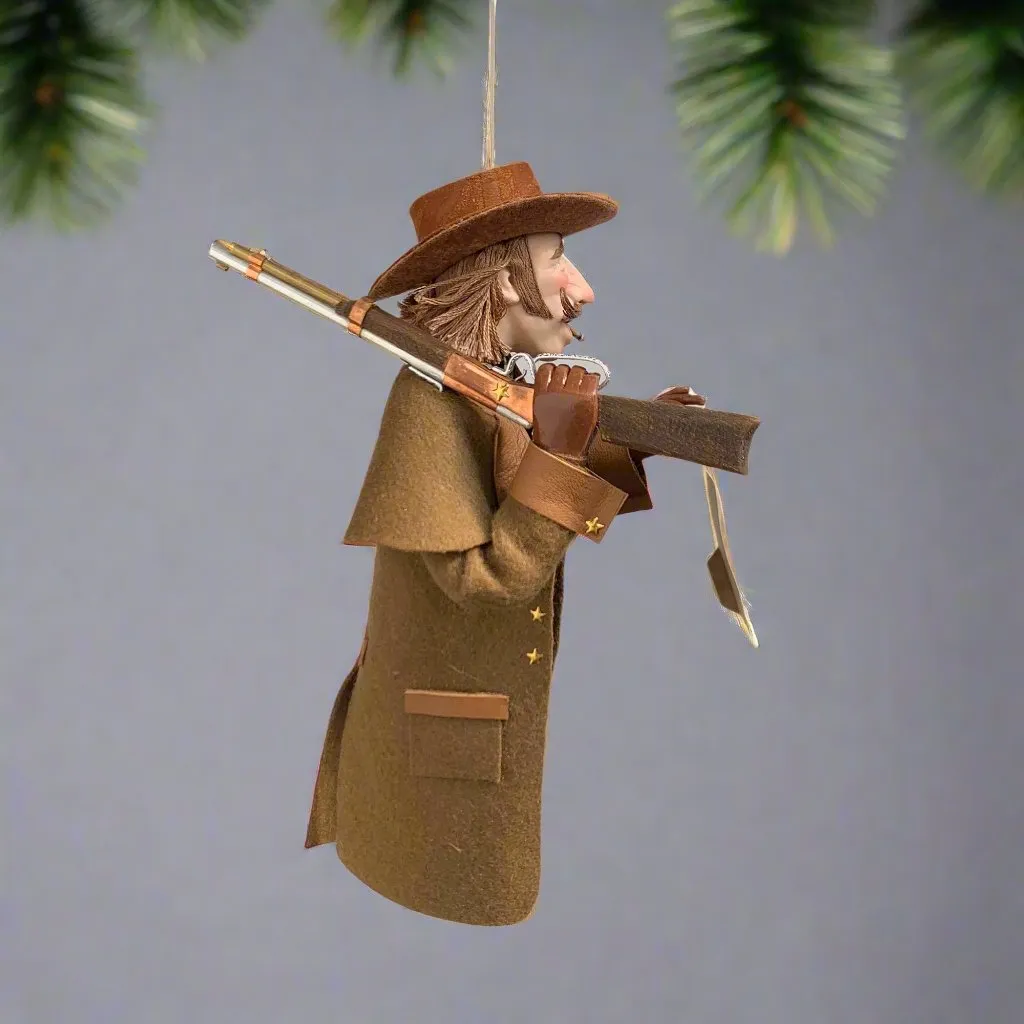 Western art Christmas Tree Hanging Ornament - Old West Sheriff - Limited Edition Handmade - Sculptor Ken Fedoruk