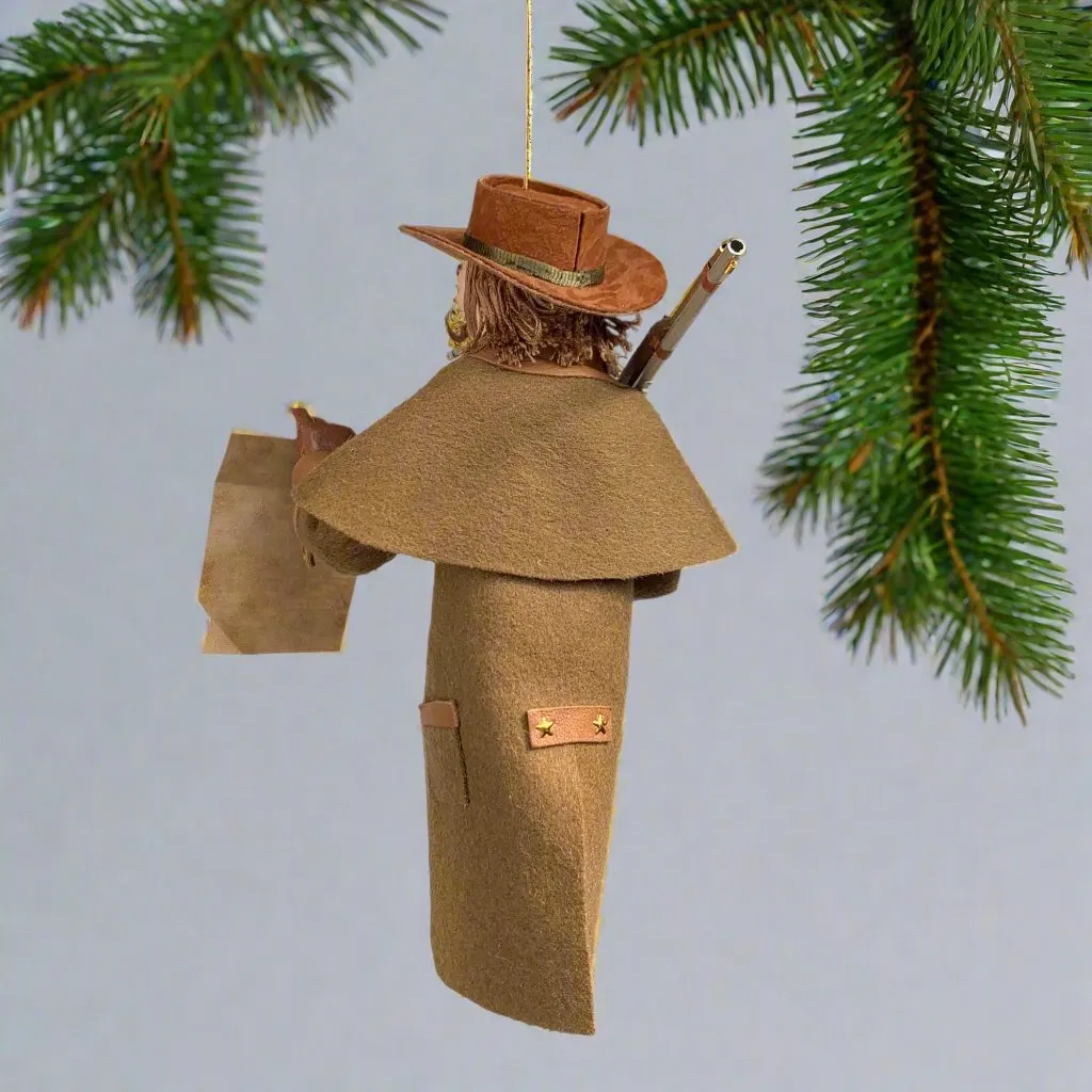 Western art Christmas Tree Hanging Ornament - Old West Sheriff - Limited Edition Handmade - Sculptor Ken Fedoruk