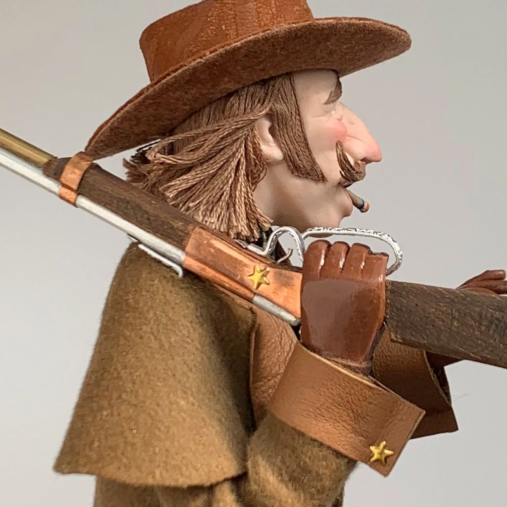 Western art Christmas Tree Hanging Ornament - Old West Sheriff - Limited Edition Handmade - Sculptor Ken Fedoruk