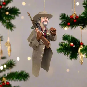 Western Christmas Tree Hanging Ornament - American Old West Sheriff - Limited Edition Handmade - Sculptor Ken Fedoruk
