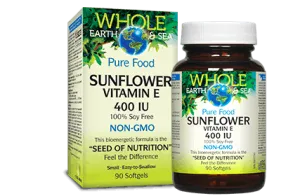 Whole Earth & Sea Pure Food Sunflower Vitamin E - 90 Capsules