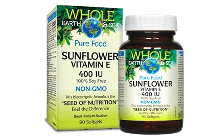 Whole Earth & Sea Pure Food Sunflower Vitamin E - 90 Capsules