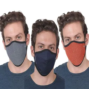 Wildcraft Multicolor Super Cotton Mask for Men and Women with Neck strap (Pack of 3)