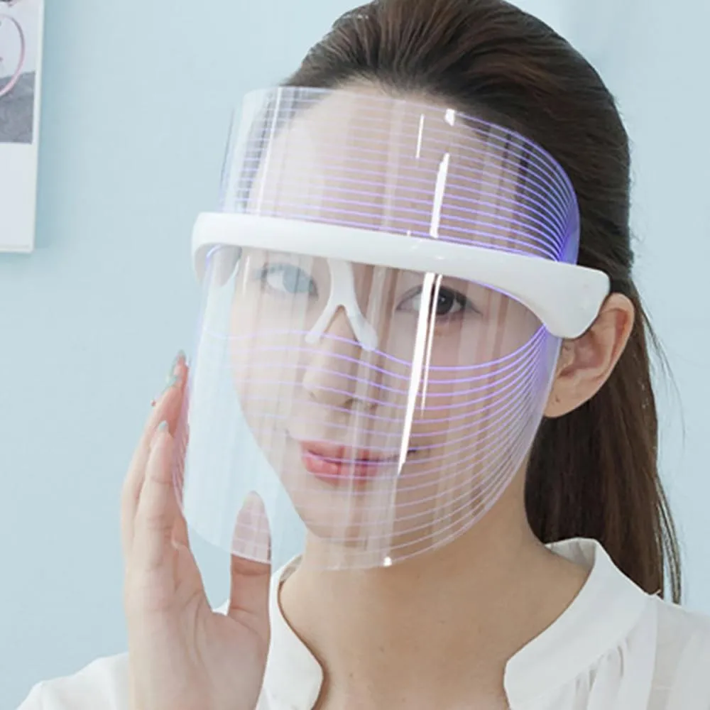 Wireless 3 in 1 Facial Photon Therapy Anti Aging Acne And Wrinkle Removal Mask With Three Conversion LED Lights