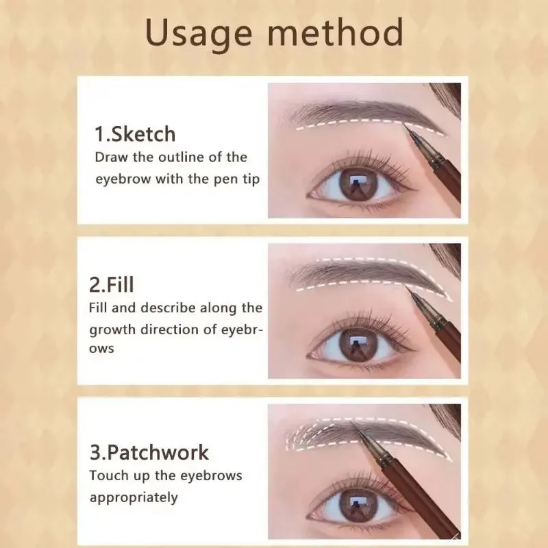 Yeknu Waterproof Liquid Eyebrow Pencil Maquillajes Para Mujer Easy To Color Eyebrow Pen 0.01MM Ultra Thin Head Eye Makeup Cosmetics