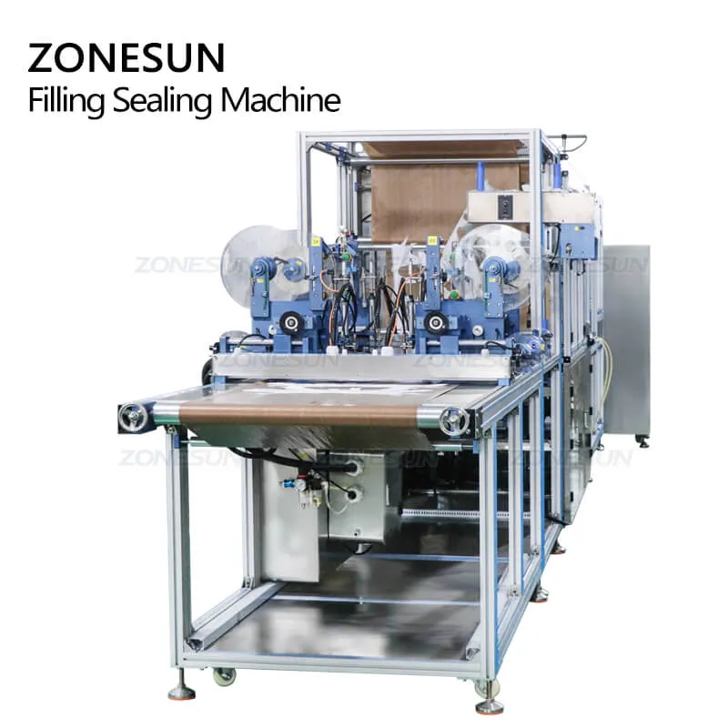 ZS-FHMS1GF Automatic Hand and Foot Cosmetics Facial Mask Sheet Sachet Filling Sealing Making Machine With Labeler