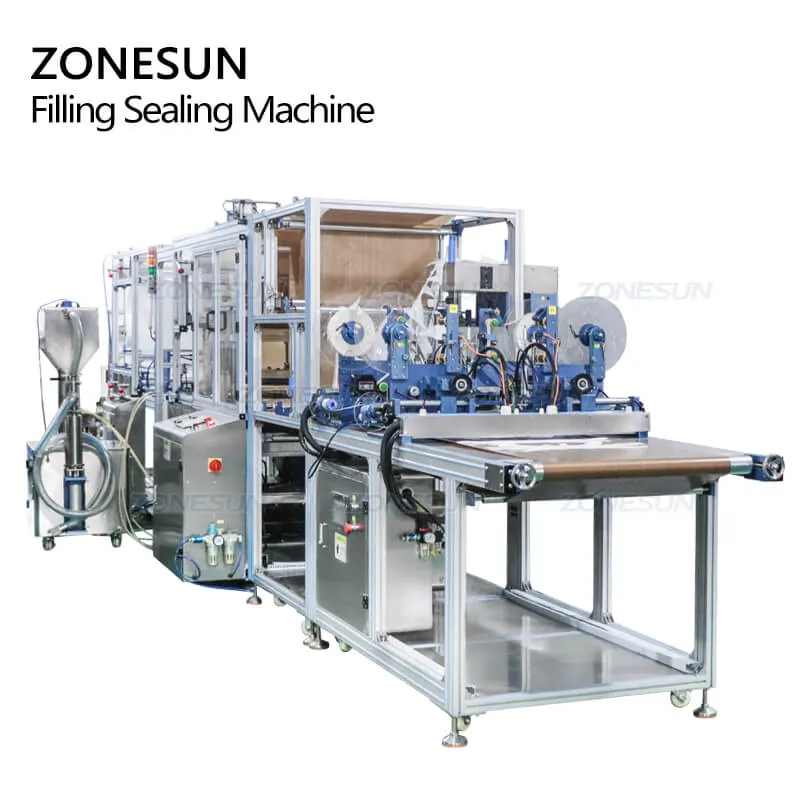 ZS-FHMS1GF Automatic Hand and Foot Cosmetics Facial Mask Sheet Sachet Filling Sealing Making Machine With Labeler