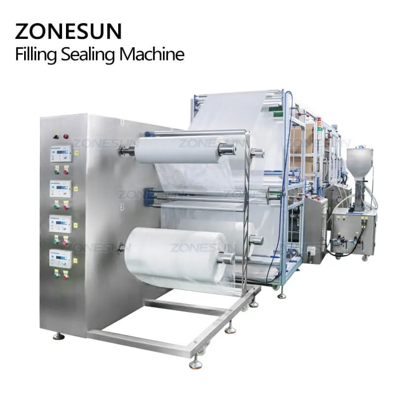 ZS-FHMS1GF Automatic Hand and Foot Cosmetics Facial Mask Sheet Sachet Filling Sealing Making Machine With Labeler